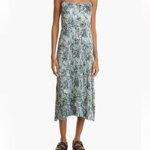 Vince floral pleated camisole dress/ size L
